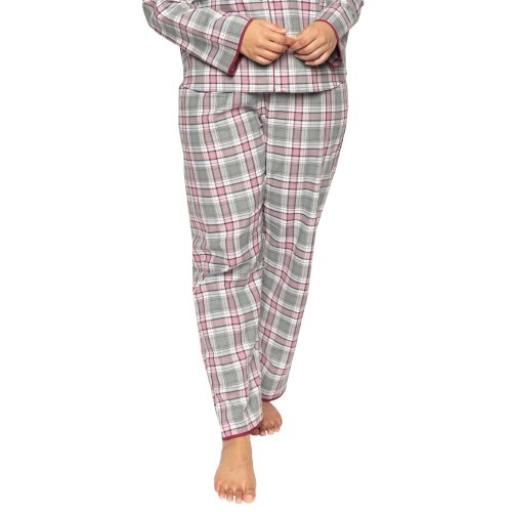 Cyberjammies 4241 Womens Harper Blue Mix Check Cotton Pyjama Pant 