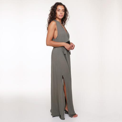 Lingadore Maxi Beach Dress Kaki side view.jpg